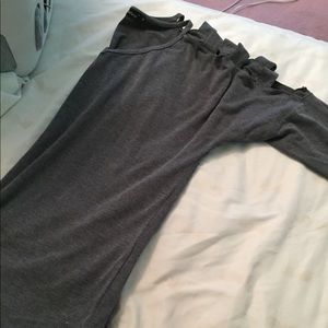 3/4 sleeve dark grey lightweight top.